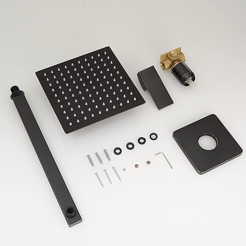 Miniatura 36 de Sistema de ducha de níquel cepillado para baño, mezclador de lluvia de lujo, conjunto combinado de ducha montado en la pared, sistema de cabezal