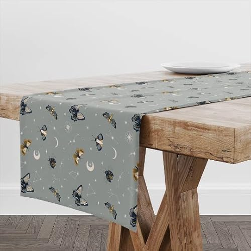 Tischläufer, magische Sterne und Käfer, einzigartiges Design, Tischdekoration, 45 x 160 cm Cover
