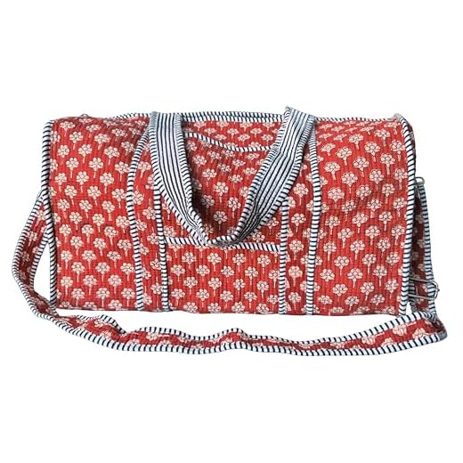 ATOSII 100% Cotton Quilted Duffle Bag
