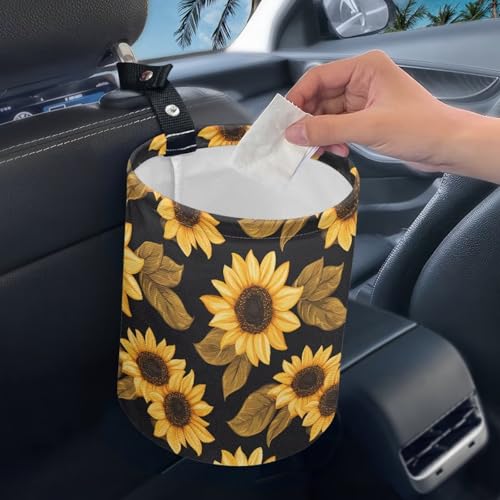 Image of Pensura Hippie Frog Trash Can for Car Waterproof Car Trash Bag Hanging Collapsible Accessories Universal Hanging Car Garbage Bag for Women Interior Compatible with Most Cars