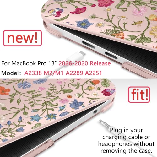 TWOLSKOO Compatible with MacBook Pro 13 inch Case 2023-2016 A2338 M2/M1 A2251 A2289 A2159 A1989 A1706, Plastic Hard Shell Cover & Keyboard Skin & Screen Protector, Floral Bugs by TWOLSKOO - Used condition - Image 2