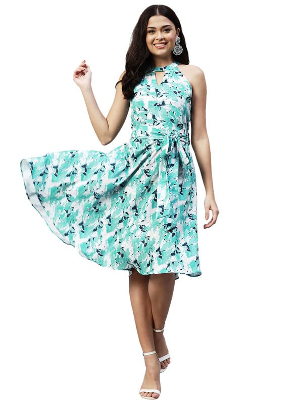 SIRILWomen's Printed Fit & Flare Summer Cool