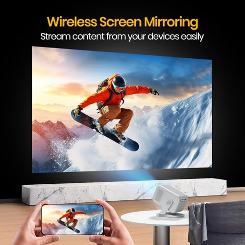 Image of Portronics Beem 450 Smart LED Projector with 1080p Full HD Resolution, Built-in Streaming Apps (Netflix, Prime Video, Hotstar), 4000 Lumens, Screen Mirroring, 3 Watt Speaker, Bluetooth, Wi-Fi (White)
