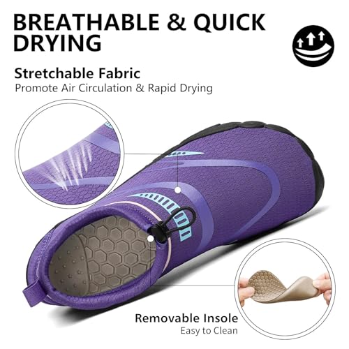 Image of Mishansha Womens Mens Water Swim Shoes Wide Toe Box Barefoot Shoes US Size 5.5-13.5 Women / 3-11.5 Men