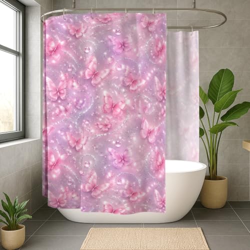 Rideau de douche extra large papillon romantique 274x183 lavable - 4