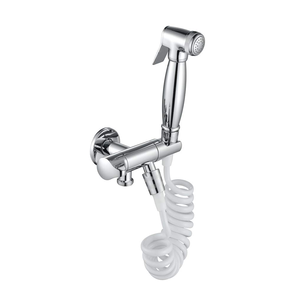 Ducha Bidet, Pulverizador de Ducha Baño Latón Cromado Set de Ducha con Solo Agua Fría, Kit de Ducha para Bidé con Manguera Montaje en la Pared Bidé Pulverizador para la Higiene Personal,Type c