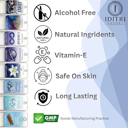Image of IDITRI EXPORT Solid Perfume |Soiree&Cool Epic Alcohol Free Wax Perfume Balm, Long Lasting | Pocket Tin 12g, Pack Of 2| Non Greasy Smooth Glide, Travel Friendly Men And Women