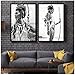 Produktbild MULMF Indische Frau Nordic Poster Mädchen Wandkunst Leinwand Malerei Poster und Drucke Wandbilder für Wohnzimmer Dekoration - 50x70cmx2 ungerahmt