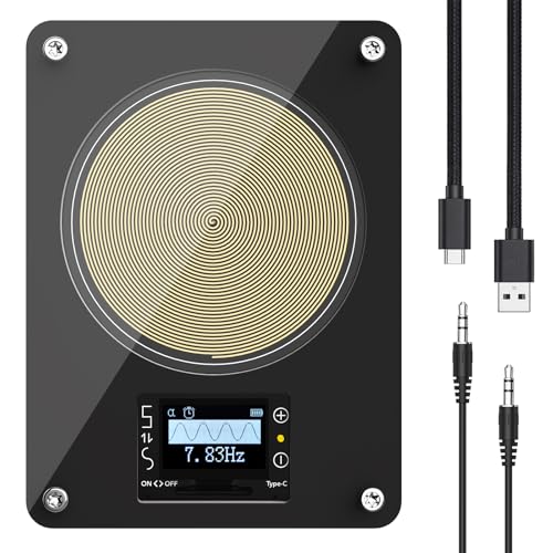 HealPul Rechargeable Frequency Generator, 7.83Hz Adjustable Schumann Resonance Generator, Frequency Healing Device with Timer, Suitable for Meditation, Yoga, Stress Reduction and Relaxation | Black