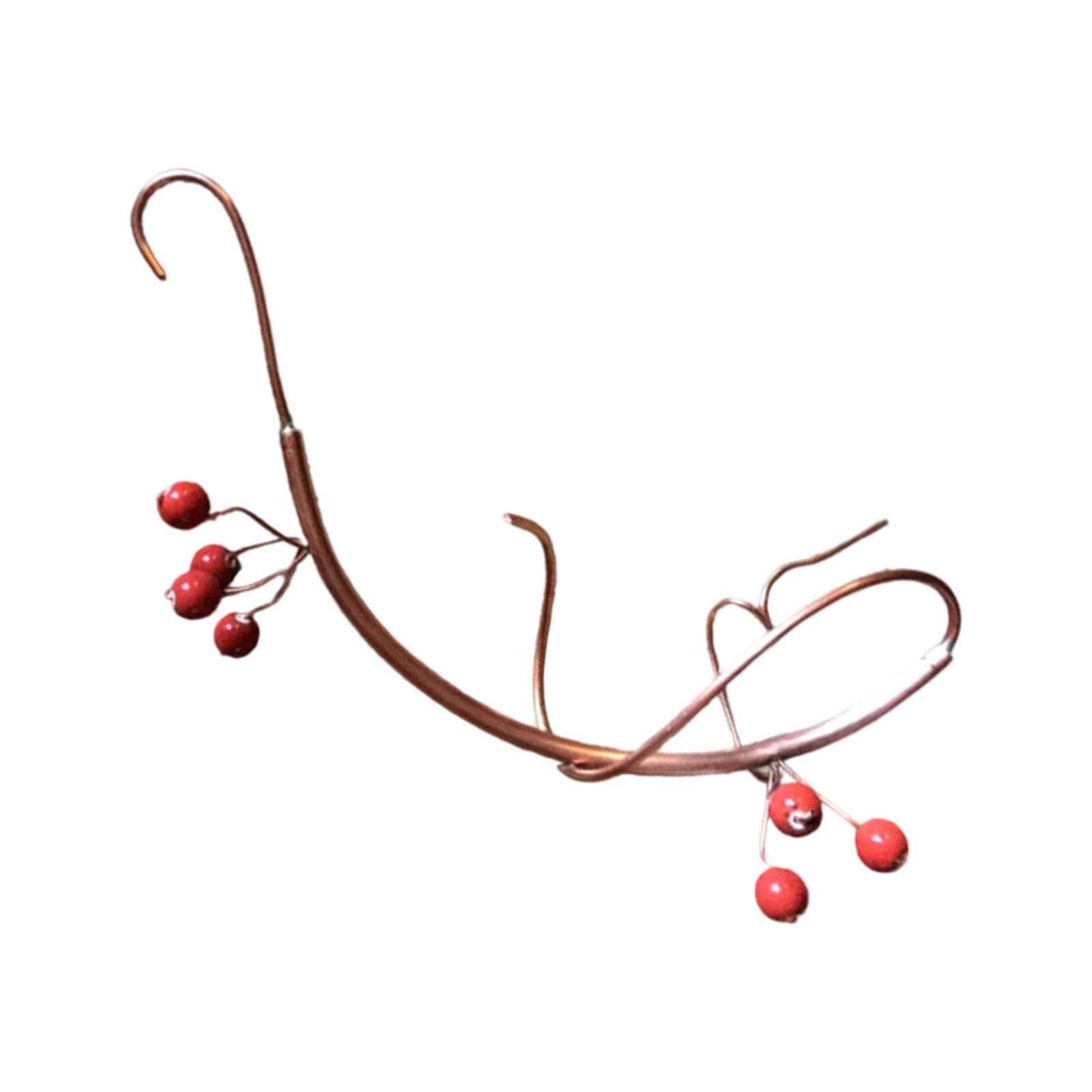 Nucelit Artistic Butterfly Feeder Metal Structure Resembles Banana Attracts Butterflies Birds with Bright Red Berries Hanging Butterfly Feeder Hook