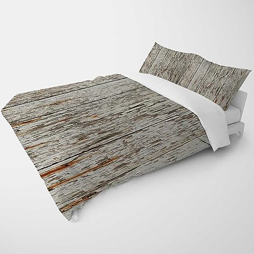 YANFENQI Full Size Duet Covers Vintage Retro Wood Texture Country Bedding Sets for Women & Men’S...