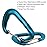 Outmate 12kN 3.2x2 Heavy-Duty Carabiner Clips - Durable, Lightweight Aluminum Alloy Carabiners for Hiking, Camping, Keychains, Dog Leashes, Hammocks & More(Wire gate,2 Cyan)