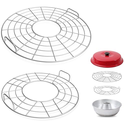 webake Grillrost Edelstahl 304 Mit Griff 2 Stück Passend für Om nia Backofen Boden and 2.te Boden Grillrost Rund Backgitter Zubehör Edelstahlgitter für Om-nia Backofen Boden and 2.te Boden