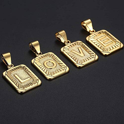 Hermah Gold Plated Charm Pendant Initital Capital Letter J Mens Womens Pendant Square Charm Fashion #TOP4