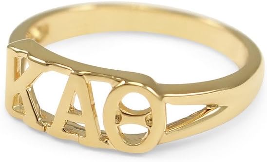 Kappa Alpha Theta 14k Gold Plated Sorority Ring with Greek Letters
