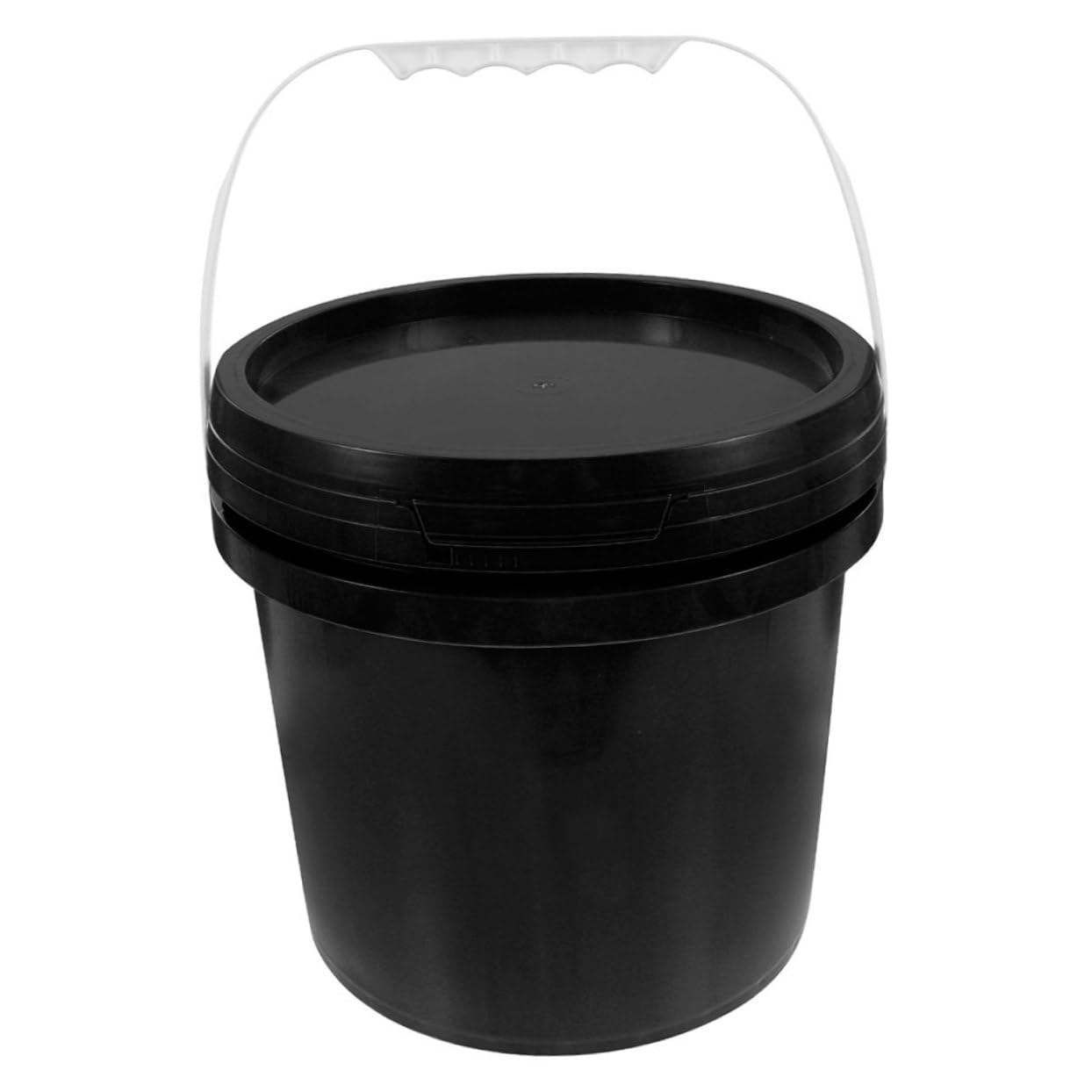 Cubo de Pintura Portátil de Plástico Negro 10l con Tapa | Recipiente Reutilizable, Prevención de Derrames, Uso DIY y Aplicaciones Variadas