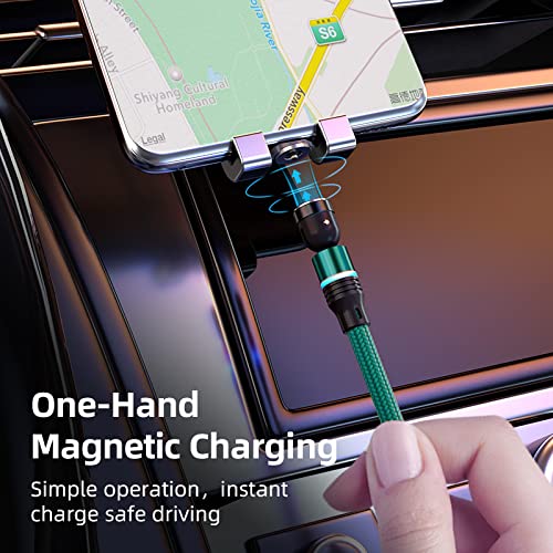 BITHAI Magnetic Charging Cable Rotation Magnetic Phone Charger with LED 4Pack Compatible with Micro Type C and iProduct Device | Nylon-Braided Cords (10ft/10ft/10ft/10ft) by BITHAI - Used condition - Image 4