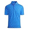 Alex Vando Mens Golf Shirt Moisture Wicking Quick-Dry Print Performance Polo Shirts for Men