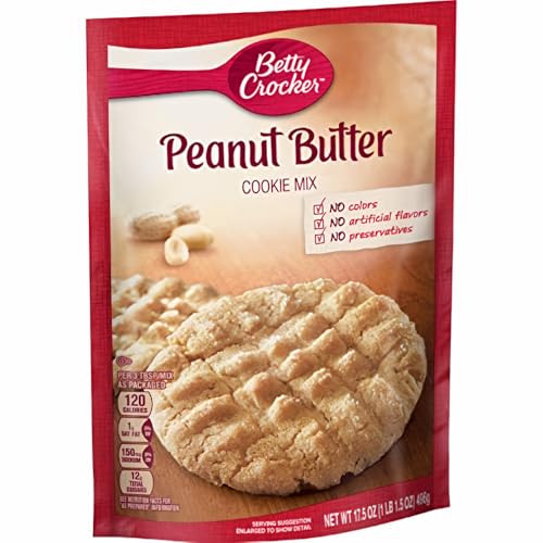 Image of Betty Crocker, Peanut Butter Cookie Mix, 17.5oz Pouch (Pack of 6)