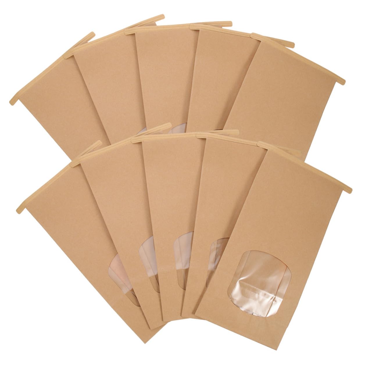 MUCKLILY 50pcs Clear Window Bakery Bags Grease Resistant Toast Paper Bags for Cookies Pastries Sandwiches for Baked Goods Packaging and Storage