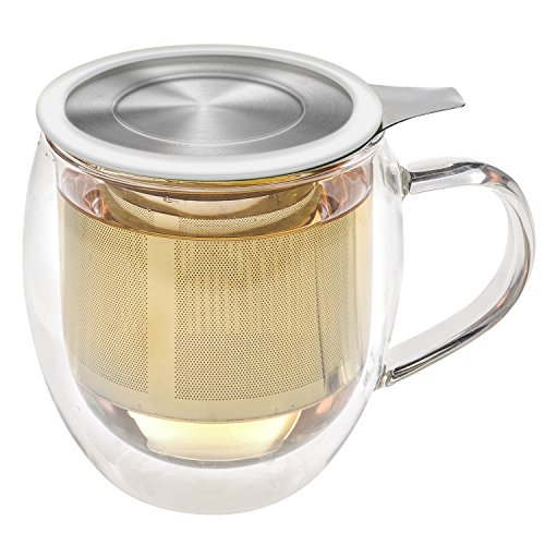 TEABLOOM Tazza in Vetro a Doppia Parete con...