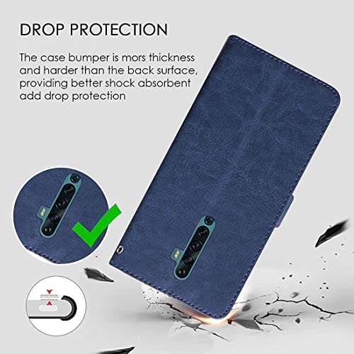 Image of Amazon Brand-Solimo Flip Leather Mobile Cover (Soft, Flexible & Kickstand Back case) Compatible for Oppo Reno2 F (Blue)