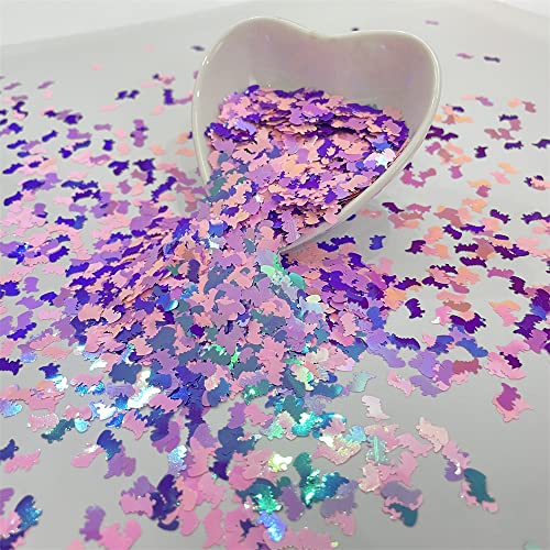 PrettyG 10 Grams/Pack, Pearl Iridescent Dinosaur Shape Glitter Sequins
