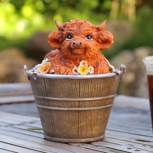 Statue de Highland cow décorative | Ambiance chaleureuse - 4