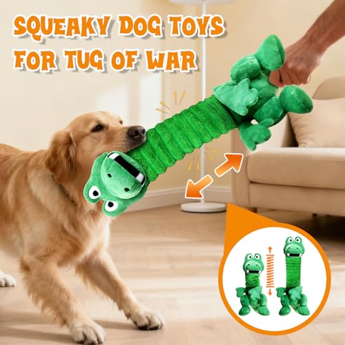 Image of Fuufome Large Squeaky Dog Toys:Plush Tug of War Dog Toys with Crinkle-Interective Chew Toys for Small,Medium,and Large Breeds- Puppy Toys Keep Them Busy&Dental Exercise