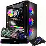 VRA Gaming Tower Desktop Bundle PC - Intel i7 up to 4.0GHz CPU, 16GB RAM, 512GB SSD, AMD Radeon RX580 8GB GPU, RGB Fans, Keyboard & Mouse & Mouse Pad, RGB Bluetooth Sound Bar, Win 11