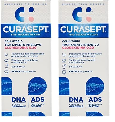 Curasept Liquido Collutorio 0.20, 200 ml Non aromatizzato (Confezione da 2)