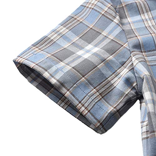 Toddler Baby Boys Hawaiian Shirts Button Down Short Sleeve Striped Plaid Print Bow Tie Casual Tops T-Shirt #TOP4