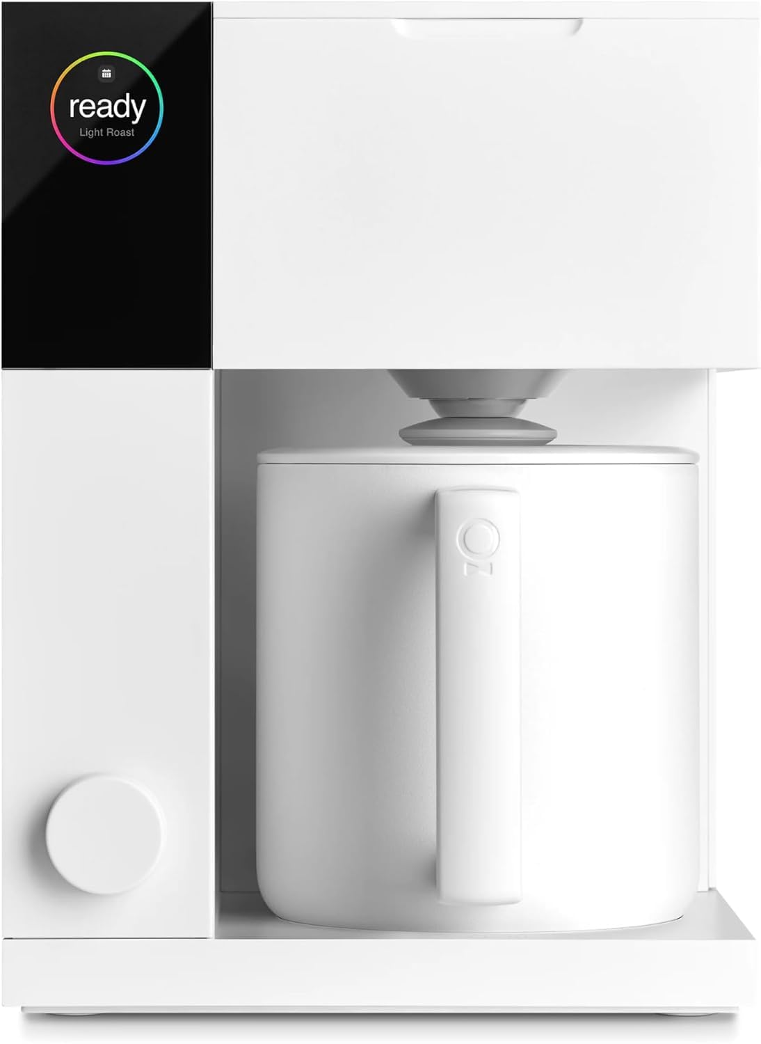 Fellow Cafetera de precisión Aiden - Jarra tipo termo para 10 tazas, ayuda para la elaboración integrada, programación, depósito de agua extraíble, blanco mate