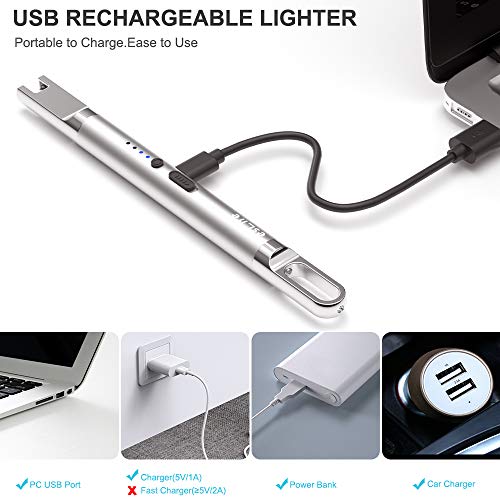 esLife X1 Feuerzeug, elektrisches Feuerzeug wiederaufladbar mit LED-Anzeige, USB Feuerzeug für Camping Grill und… – Bild 5