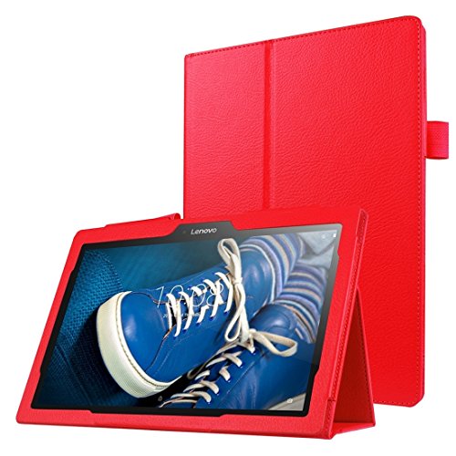 Case For Android Phone Protege tu teléfono, Litchi Textura Horizontal Flip Solid Color Funda de Cuero con Soporte para Lenovo Tab 2 A10-30 X30F & TAB2 A10-70F, 10,1 Pulgadas (Color : Rojo)