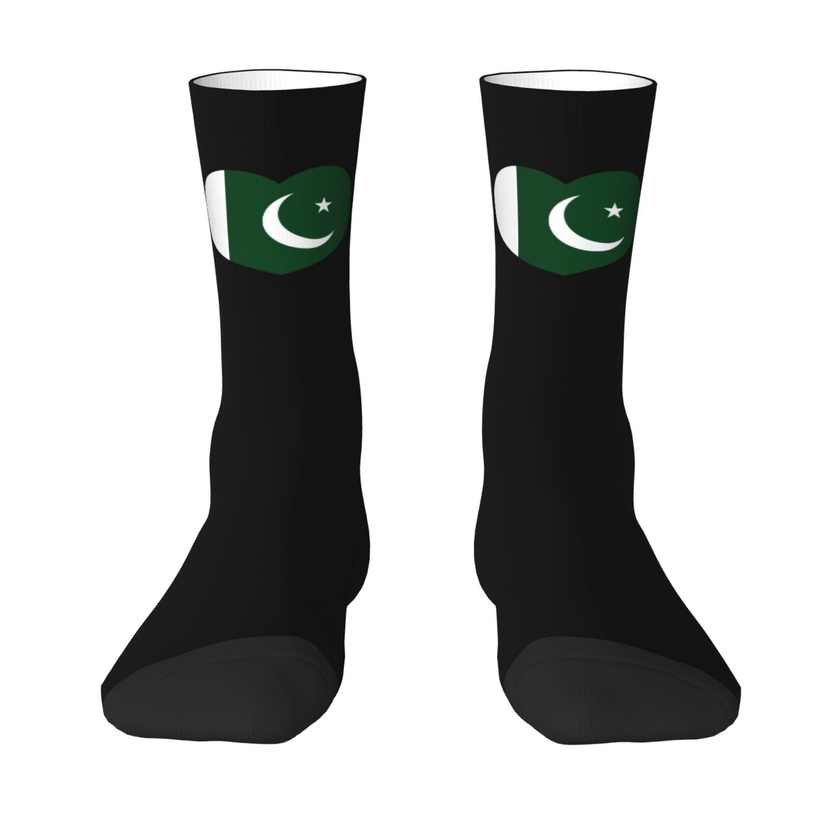 Melbrakin Love Pakistan Flag Pakistani Heart Crew Socks Summer Moisture Wicking Athletic Socks For Mens And Womens