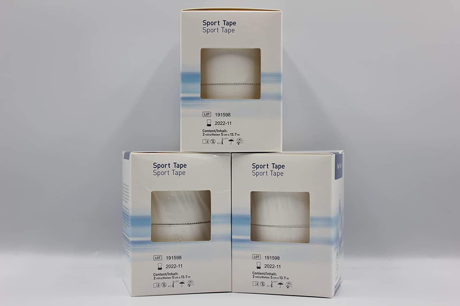 ASIAMED SPORT TAPE | Cinta para Vendajes Deportivos 5 cm x 13,7 m | Viscosa Natural con Bordes Dentados | 6 Unidades