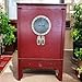 Produktbild OPIUM OUTLET Chinesischer Hochzeitsschrank Schrank Kommode China asiatisch orientalisch Vintage Shabby-chic Stil Kleiderschrank Holz massiv 2 Türen 2 Schubfächer (rot)