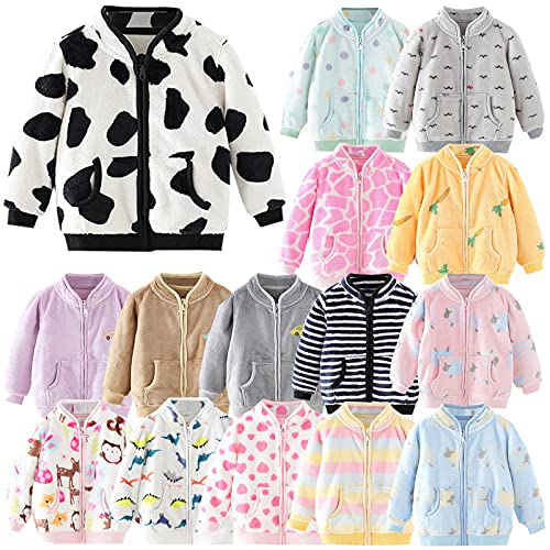 Boys Fall Jacket Toddler Baby Kids Boys Girls Winter Windproof Cartoon Coat Jacket Warm Fleece (Brown, 6-12 Months)3