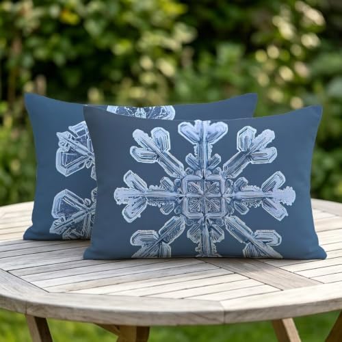 Housse de coussin extérieur imperméable 40x80 bleu rectonulaire déperlant pour balcon