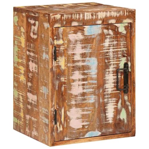 Bois massif de récupération pour cette table de chevet rustique rectangulaire