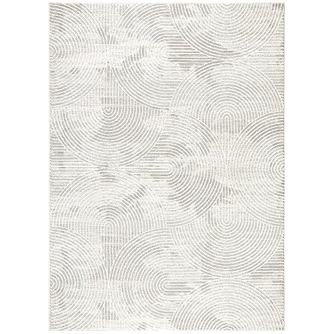 TOWN & COUNTRY LUXE Maya Soft Arches Neutral Indoor Area Rug with High-Low Texture, Ivory/Greige, 5'2"x7'2" Cover