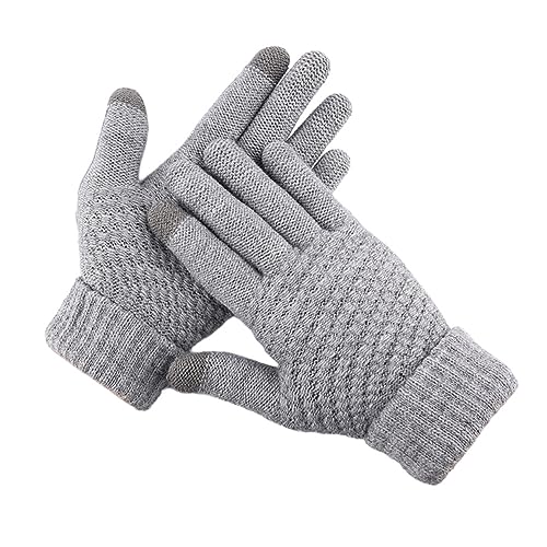 EUBUY Winter Warm Touch Screen Gloves for Men Women, Full Finger Thick Warm Knitted Gloves Touchscreen Gloves