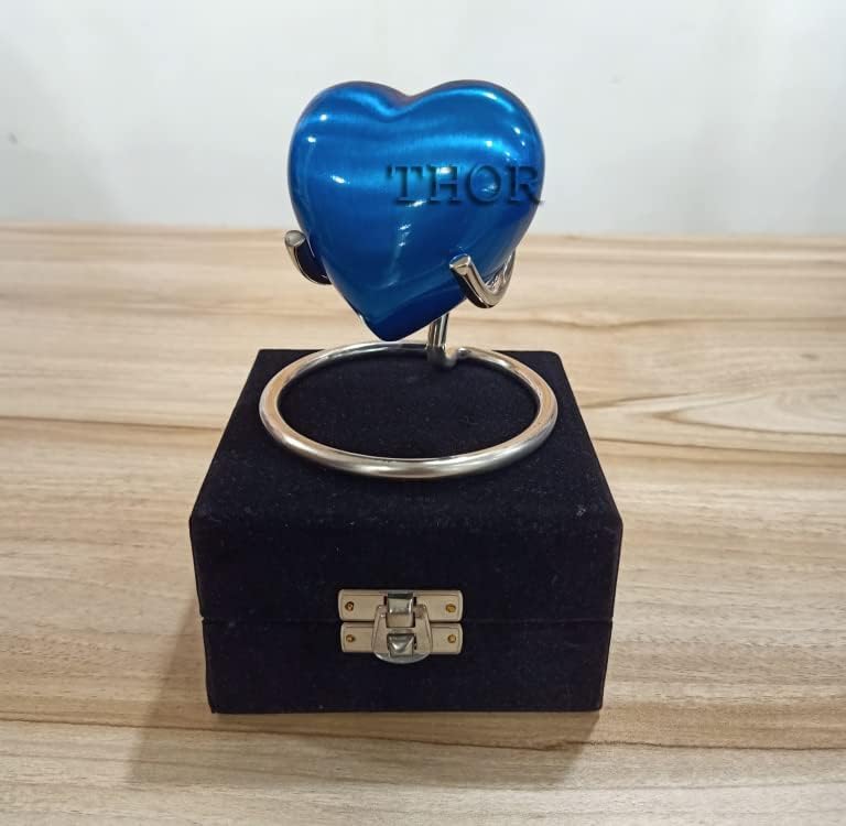 Blue Heart Keepsake Urn - Small Beautiful Urn for Ashes - Beach Handmade Mini Urns & Stand with Box - Honor Your Loved One Perfect for Adults - Image 6
