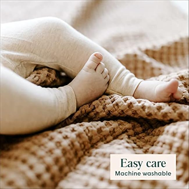 Simka Rose Waffle Baby Blanket Cotton Soft Breathable Swaddle for Nursery, Stroller & Crib Blanket - Receiving Blankets for Boys & Girls, Toddlers- Machine Washable