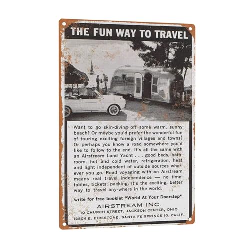 8 x 12 Metal Sign Airstream Trailers Vintage Wall...