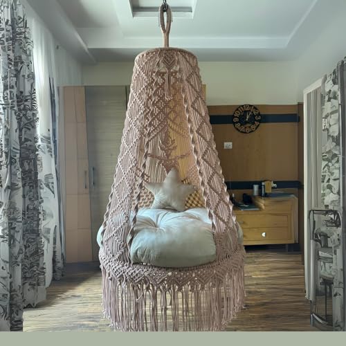 Image of Hanging Chair | Stylish & Comfortable Cloud Swing Chair for Indoor and Outdoor Use | Relaxing Hammock Swing for Balcony Living Room Garden Patio