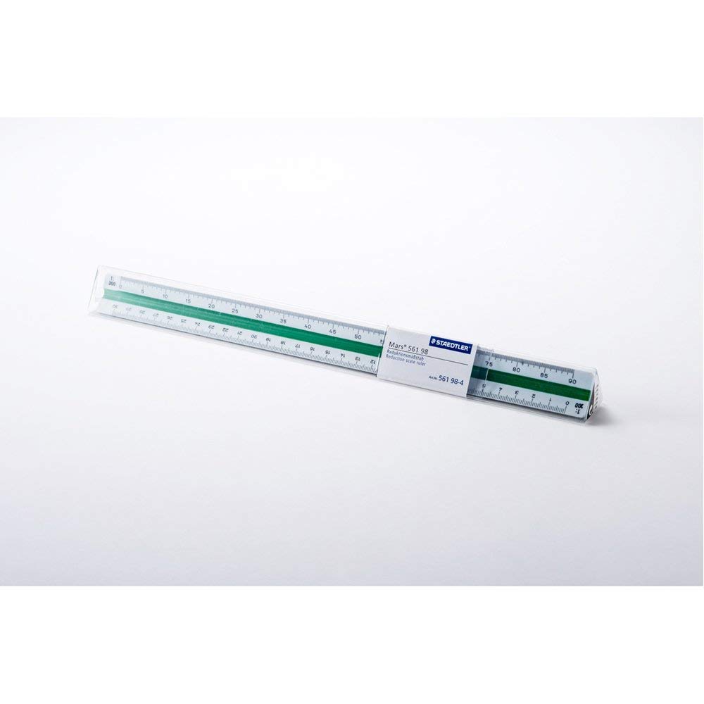 Staedtler Mars 561 échelle de réduction ou cutch, 1:100 / 1:200 / 1:250 / 1:300 / 1:400 / 1:500, 561 98-4