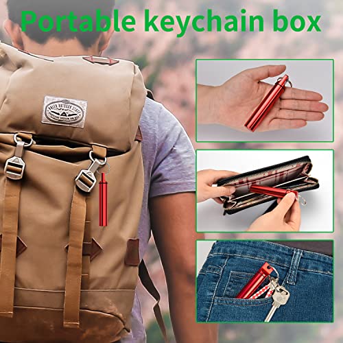 metal portable toothpick holder box 3 pieces pocket waterproof case toothpicks container with keychain for outdoor picnic and camping travel purse ear wax removal tool case needle holder cotton swab