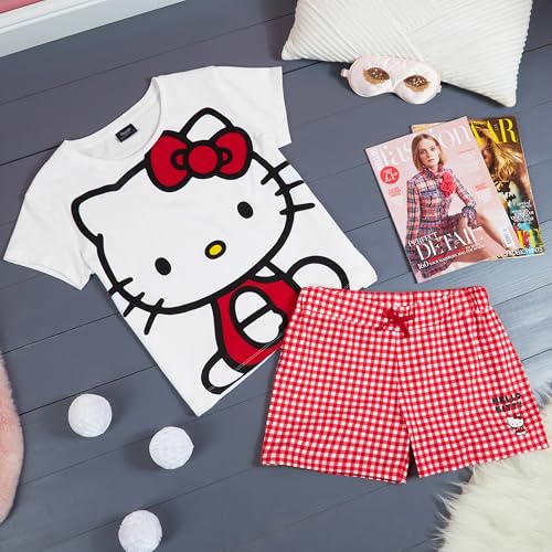 Image of Hello Kitty Womens Pajamas Short Sleeve Anime Summer PJs Kawaii Clothes Cute Pajama Set